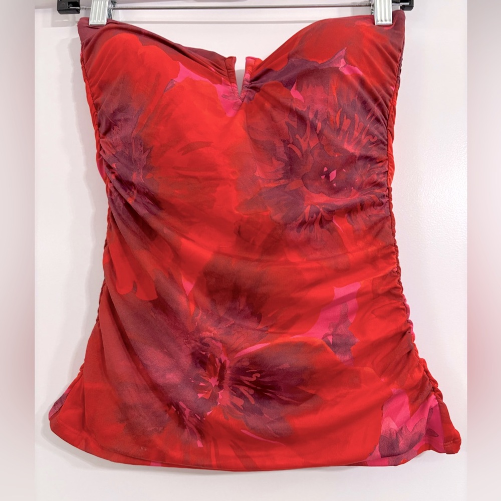 Tommy Bahama Poppy Floral V-Wire Bandini Swim Top Tankini NEW women’s size XS